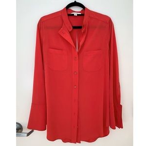 Carven Split-Back Coral Tunic Blouse (Size IT 38)